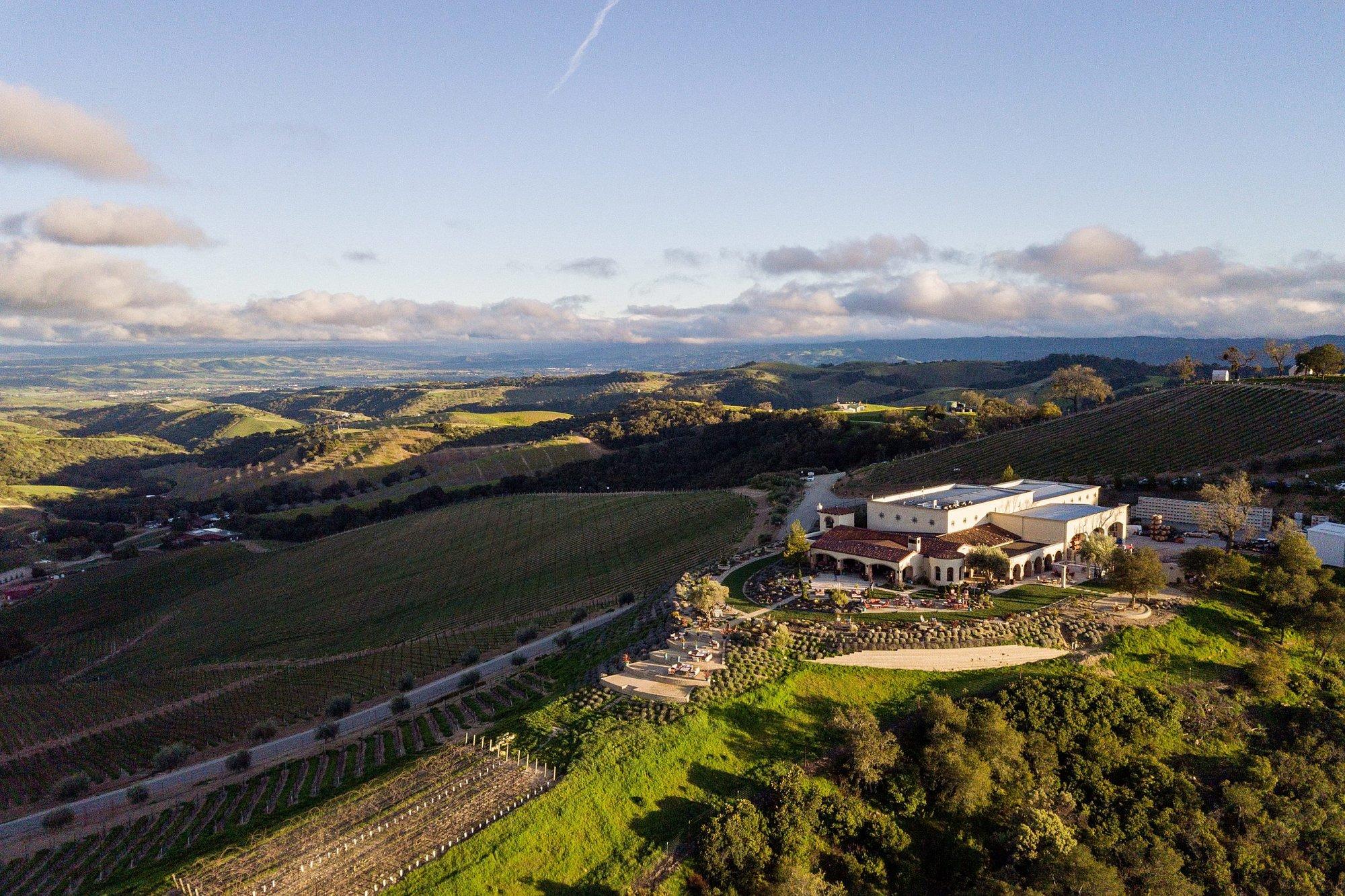 Aerial view of DAOU Estate in Paso Robles, California